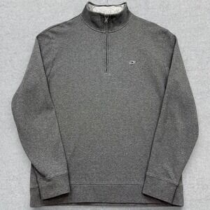 Vineyard Vines Performance Sweater Men's Large Gray 1/4 Zip Pullover Stretch